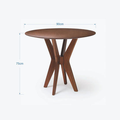 Medidas da mesa de Jantar Kansas detalhando o tamanho do tampo e altura da mesa.