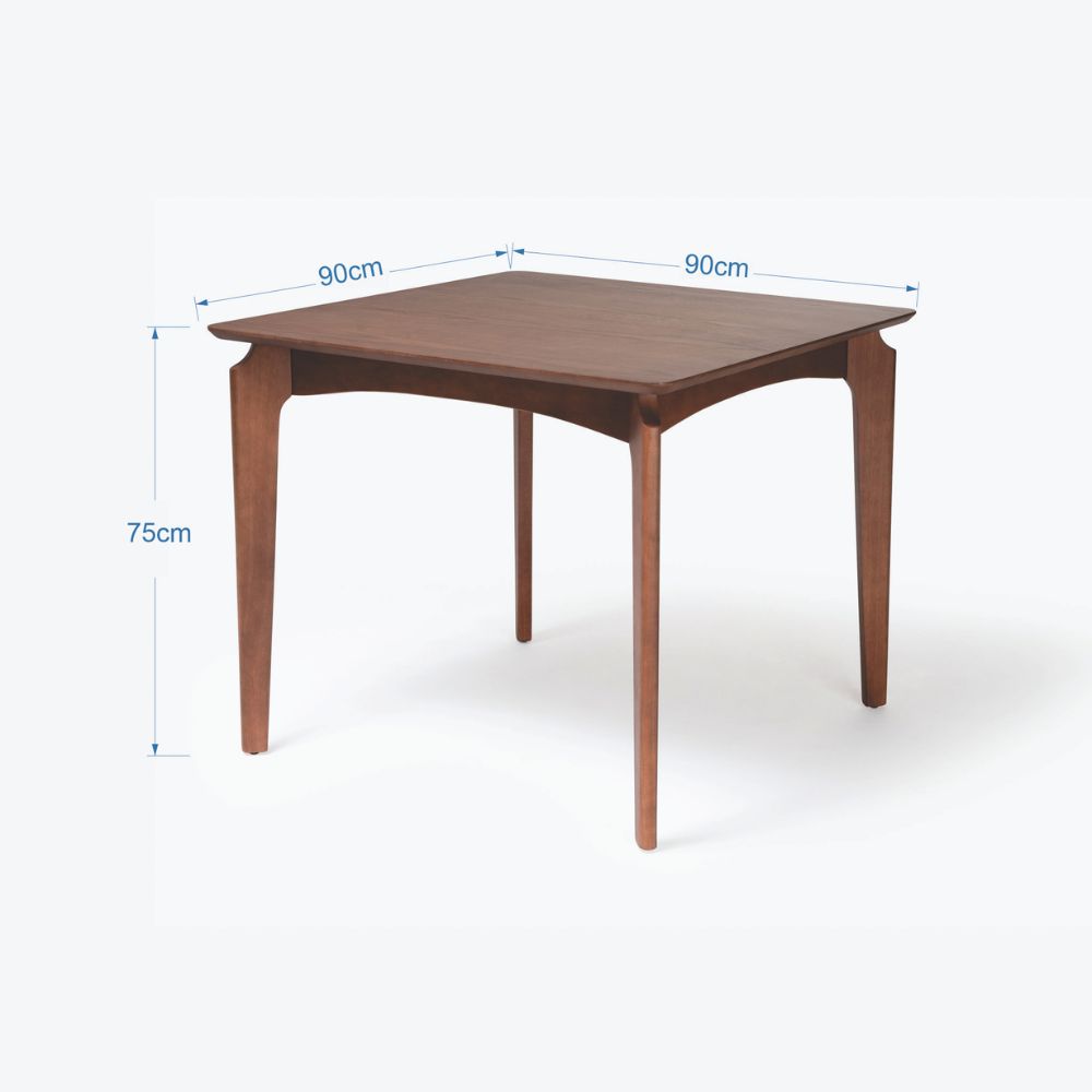 Medidas da Mesa de Jantar Texas detalhando tamanho do tampo e altura da mesa em um fundo branco.